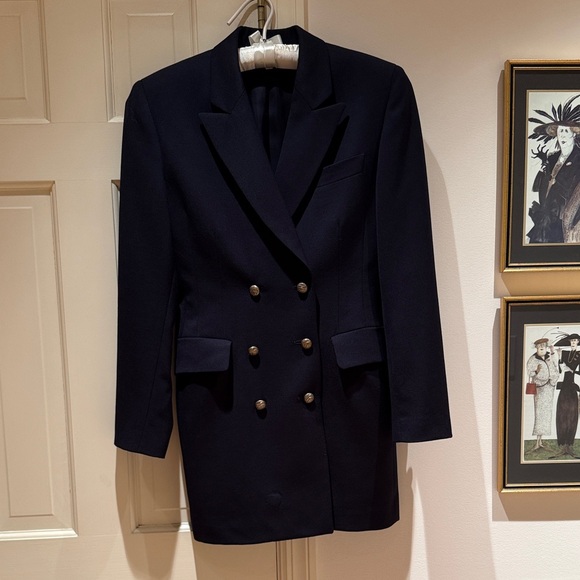 Umberto Ginocchietti Double-Breasted Navy Blazer - Picture 1 of 6